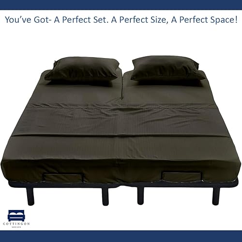 Miniatura 7 de Cottingon Juego de sábanas de 4 piezas de tamaño King con cabezal flexible, sábanas divididas de 34 pulgadas para camas ajustables con números de