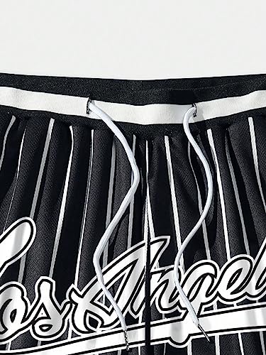 SHENHE Men's Summer Graphic Shorts Drawstring Waist Sports Track Shorts3