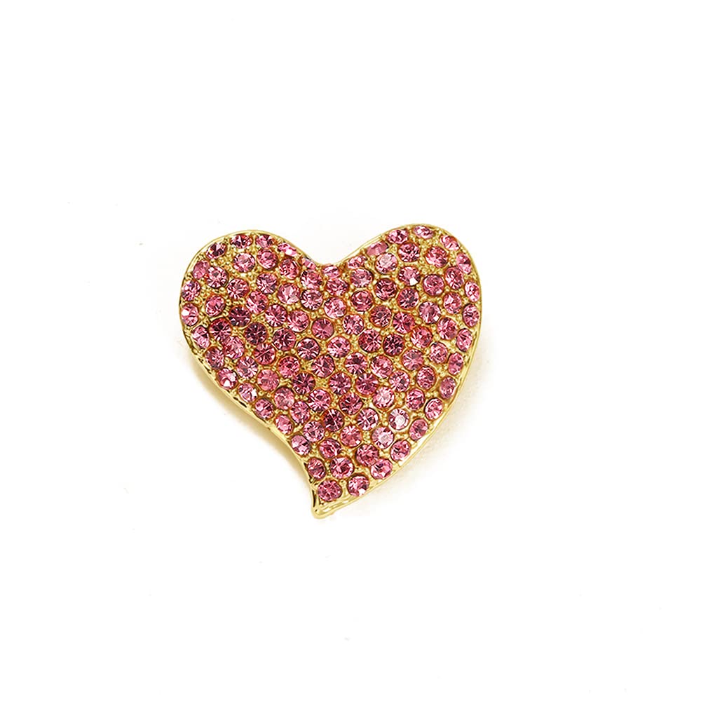 Cute CZ Heart Brooch Pin for Women Teen Girls Elegant Crystal Rhinestone Hearts Lapel Pins Dance Party Wedding Jewelry Dress Suit Clothes Accessorie for Her Wife Daughter Birthday
