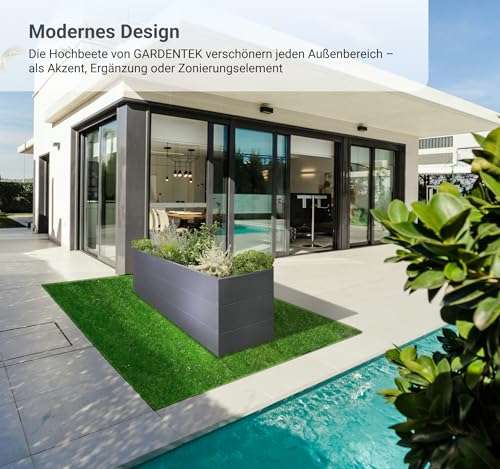 Harbour Housewares Hochbeet Mit Beinen & Ablage – Anthrazit, Verzinkter Stahl, 95x31x79,5 Cm | Erhöhtes Gartenbeet Für Gemüse, Kräuter, Blumen Auf Terrasse, Balkon