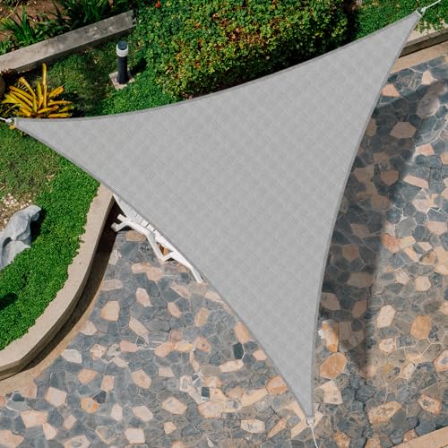 Goleray Sun Shade Sail Triangle 6'x6'x6' Shade Canopy UV Resistant Outdoor Patio Cover for Pergola Backyard Deck Garden Porch Shades, Grey