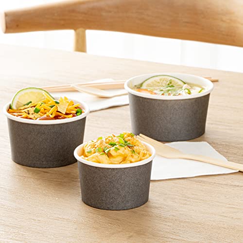 Image of Coppetta 3 Ounce Paper Cups, 50 Durable To Go Cups - Lids Sold Separately, Disposable, Gray Paper Dessert Cups, Freezable, For Cafes And Restaurants - Restaurantware