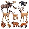 10pcs forest animals figures woodland creatures figurines miniature toys cake toppers  urban country home decor