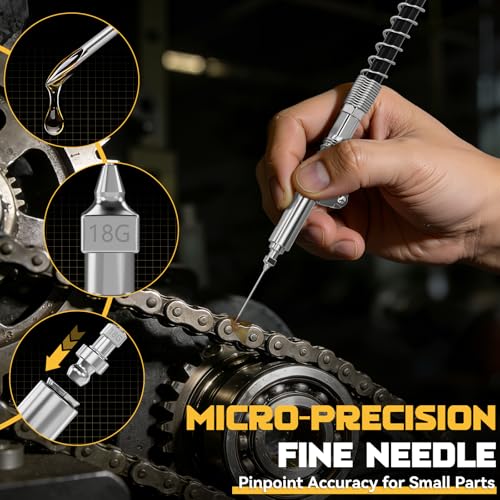 Image of DIYtoolifz Grease Gun Accessory Kit, Includes Quick-Release Coupler, 90 Degree Grease Gun Coupler Adapter, 1 /8 inch NPT Grease Gun Coupler, 2 Grease Needle Tips for Cars, Trucks, Machinery & DIY Projects