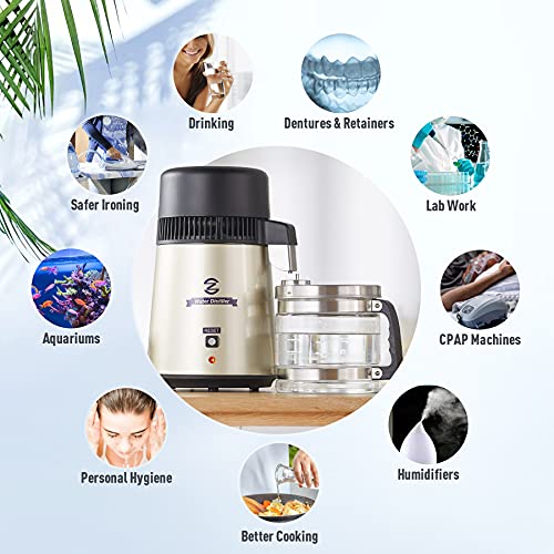 image for Water Distiller CO-Z, Stainless Steel Distilling Pure Water Machine fo