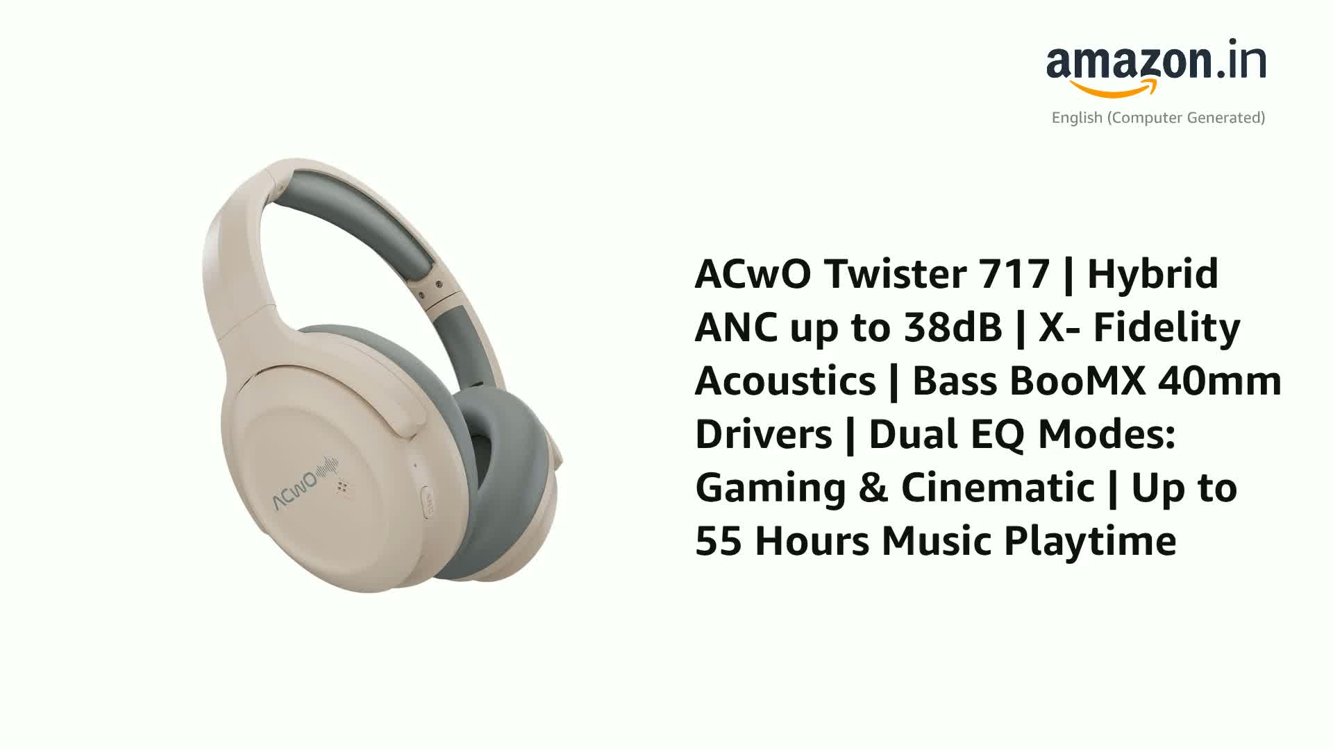 ACwO Twister 717 | Hybrid ANC up to 38dB | X- Fidelity Acoustics