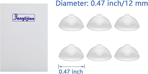 Miniatura 5 de Paquete de 6 cúpulas de oreja blancas en forma de hongo de 0.47 pulgadas0.472 in para tubos 2B, ajuste seguro, puntas para audífonos que reducen el