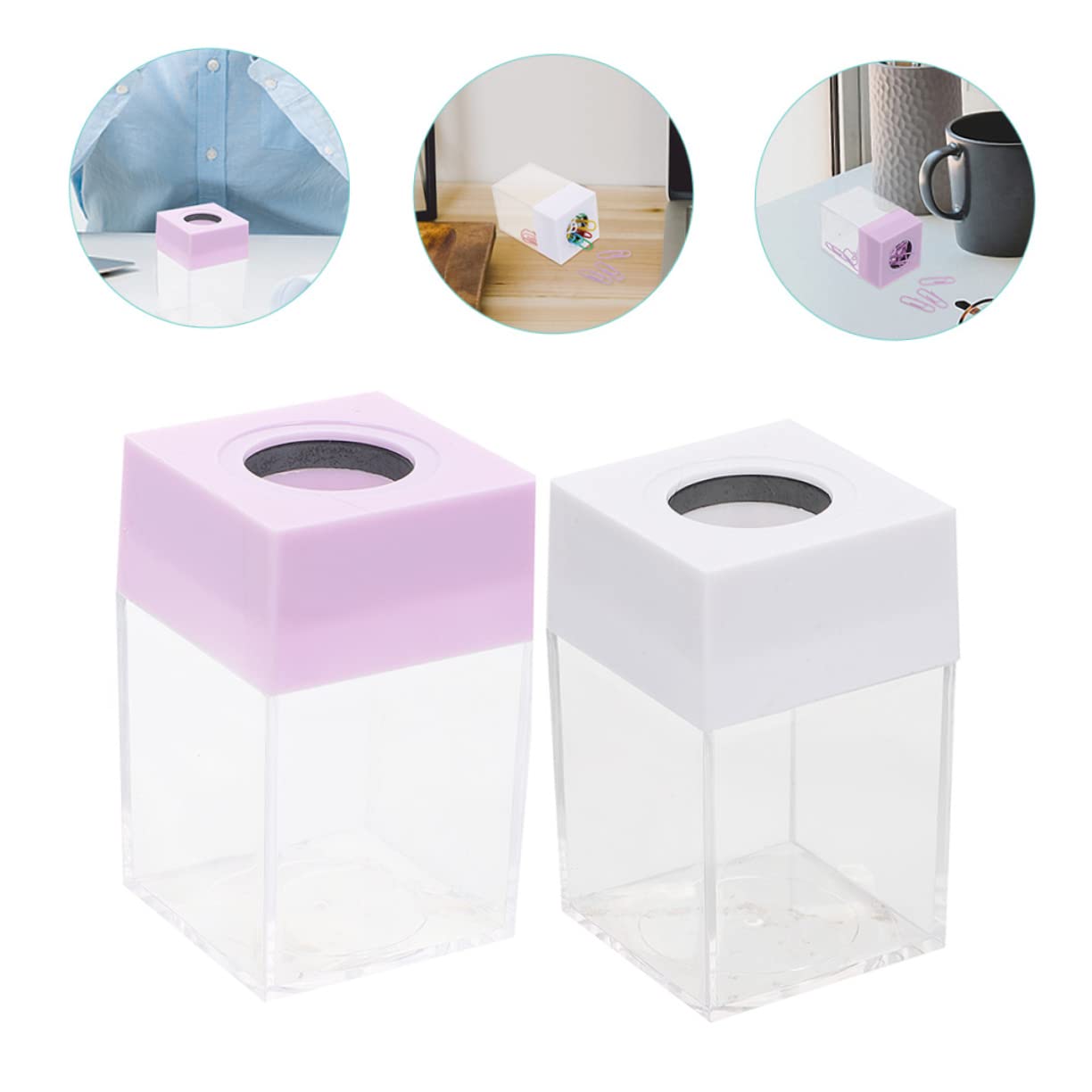 Lurrose 8pezzi Dispenser Per Graffette Clip Scrivania Colori Per Organizzazione e Scuola