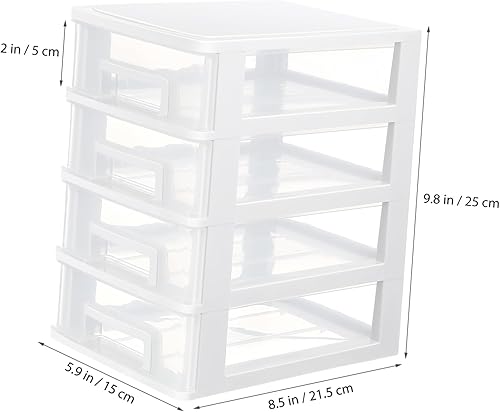 Miniatura 3 de Estuche de maquillaje de viaje con 4 cajas de acrílico transparente, cajón de escritorio de maquillaje blanco, 3 cajones, almacenamiento de
