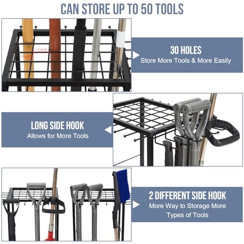 Kingarage KG006 Garden Tool Organizer, Yard Tool Organizer Up To 50 Tools, Garage Tool Organization And Storage, Garden Tool Storage, Yard Tool Racks thumb #3