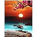 Produktbild QNWLKJ Diamant Malerei Kits 5d DIY Bohren voll rund Diamant Sonnenaufgang Landschaft Stickerei kreuzstich Strass malerei Diamond Painting Kunst Handwerk handgefertigte Geschenk 50x60cm