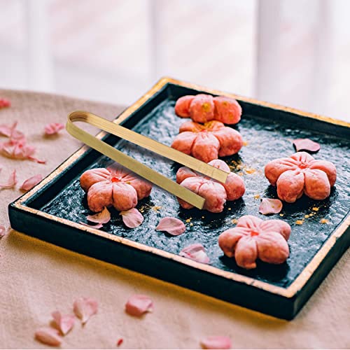 [30 Pcs] Bamboo Wooden Disposable Tongs Utensils - 4.75 Inch Natural Toast Mini Tongs For Appetizers Cooking Bread Chips Cheese Fruits Salad Small Bites Party&Restaurant Foods #TOP3