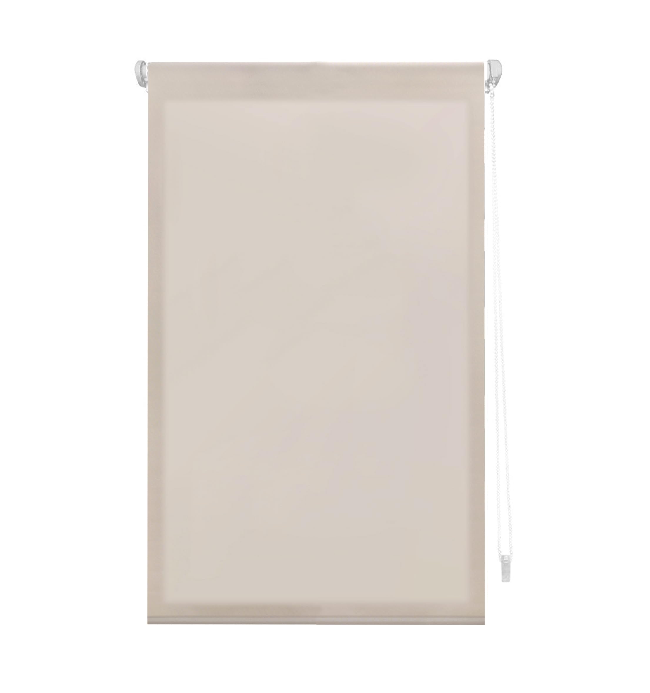INTERBLIND | EasyFix Premium Roller Blind Translucent Smooth 87 x 180 cm (Width x Height) - Premium Roller Blind without Tools - Fabric Measure 84 x 175 cm - Roller Blind Without Drilling Ivory