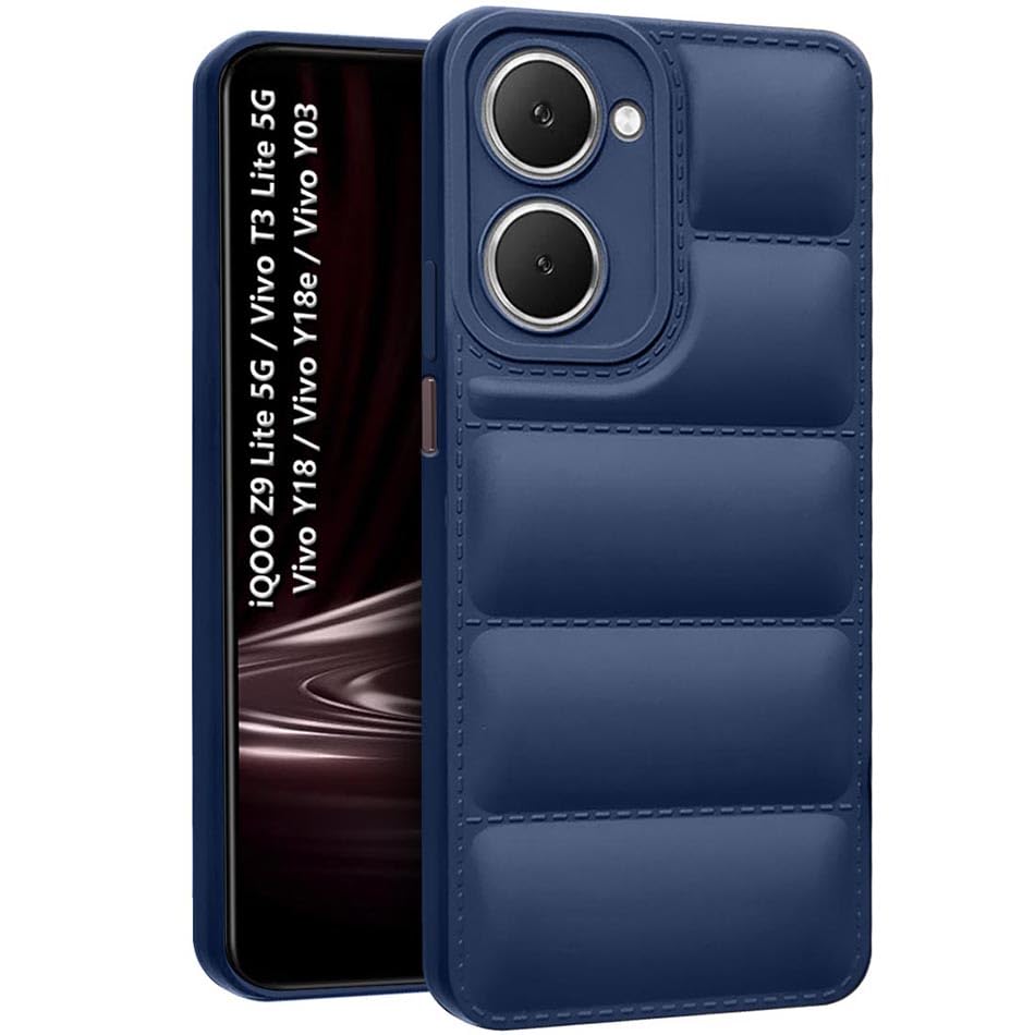 Fashionury Back Cover for iQOO Z9 Lite 5G / Vivo Y18 / Vivo Y03 / Vivo Y18e / Vivo T3 Lite 5G | Soft Silicon Flexible | Liquid Silicon Puff Case All Side Shock Proof Rubberised Back Case (Blue) (B0D4DYBMG9) Amazon Price History, Amazon Price Tracker