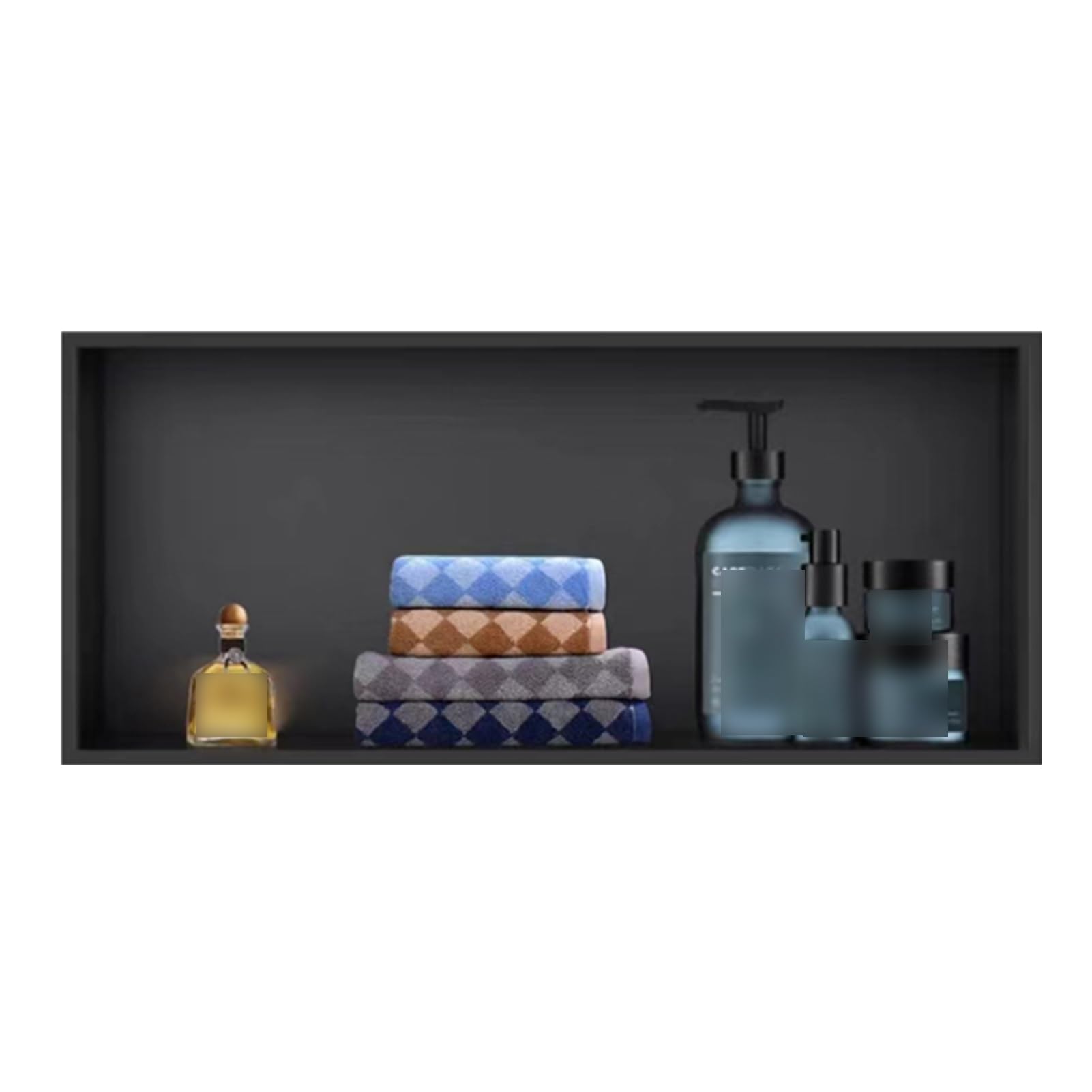 304 Inless - Estante de ducha de acero resistente al agua, color negro mate, para champú y artículos de tocador, a prueba de fugas, para habitaciones húmedas y mejoras del hogar (72 x 32 x 12,5 cm)