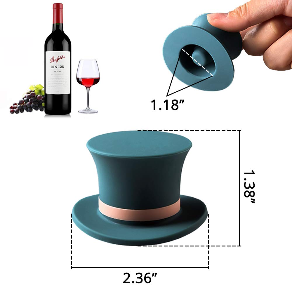 Lot De 6 Bouchons En Silicone Pour Bouteille De Vin, Bouchons