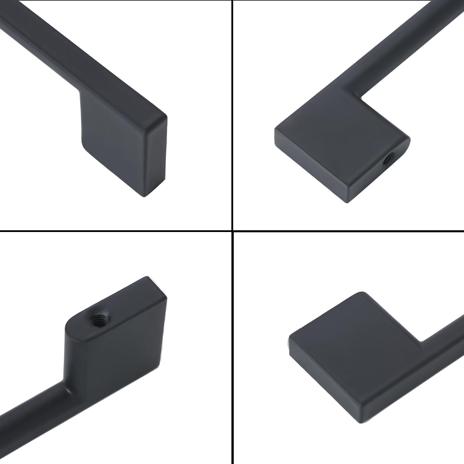 Paquete de 6 tiradores de gabinete de 12-3/5 pulgadas (320 mm), color negro mate, tiradores de aleación de zinc, tiradores de cajones sólidos para gabinetes