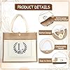 Tarklanda Sac Toile Jute Initiale Personnalisé, Sac en Toile de Jute avec Lettre et Fleurs, Sac Cabas de Course Femme, Cadeau pour Femmes, Amis, Anniversaire, Vacances, Mariage, Fête des mères (L) #2