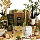 Gold Standard Gourmet Food & Red Wine Hamper – Christmas Hamper for Couples, Friends & Family with Panettone, Artisan Coffee & Luxury Truffles – Clearwater Hampers & Gourmet Gifts