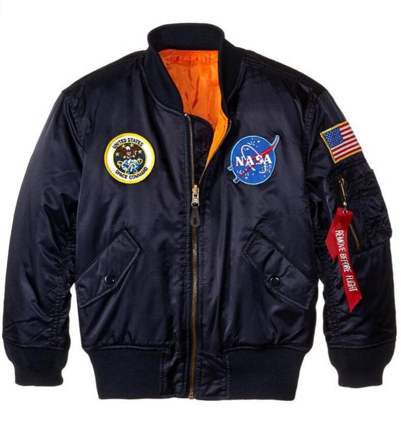 Image of CORIRESHA Kids Bomber Jacket Full Zip Badge Thermal Jacket with Pockets