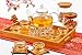 Jusalpha 11 PC-Glass Filtering Tea Maker Teapot with a Warmer and 6 Tea Cups Set (Version 2, 27-Oz)