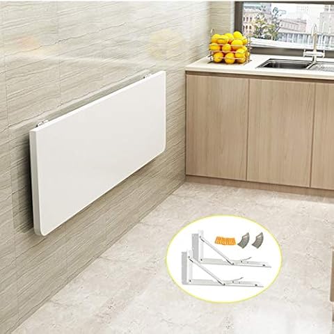 Faltbarer Wandtisch Wandklapptisch,Wand Klapptisch Esstisch Computertisch Studie Schreibtisch,Wand Tische Küchentisch Balkontisch Eckschreibtisch Bürotisch Arbeitstisch,Weiß (100x60cm/39x24in) Cover