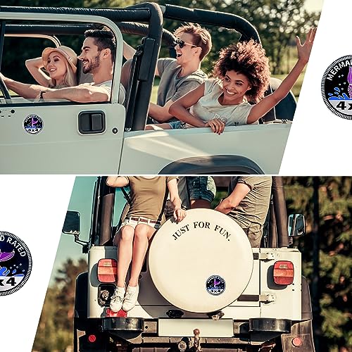 Image of EDINGM 2 PCS Mermaid Rated Metal Car Emblem, 4x4, Universal Fit, Compatible with Jeep Wrangler, Truck, SUV, RV