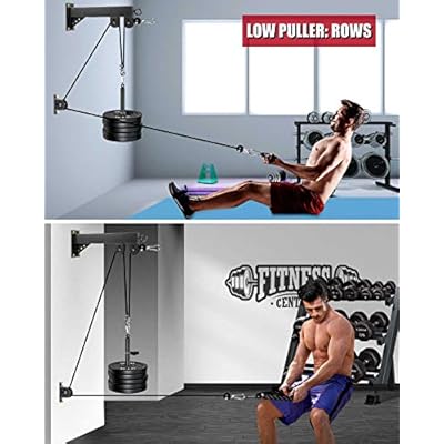 Morwealth Pulley Fitness Cable System, Lat Pull Cable System, Forearm, Wrist Trainer, Arm Strength Training with Rope Triceps, Lat Pull Bar for Biceps, Pulley System for Workout in the Gym at Home