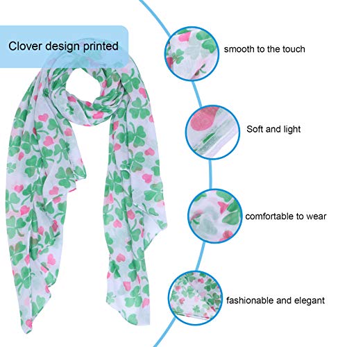 KESYOO St. Cachecol Do Dia de Patricks Shamrock Xale Irlandês Lenços de Trevo Embrulhar para Mulhere