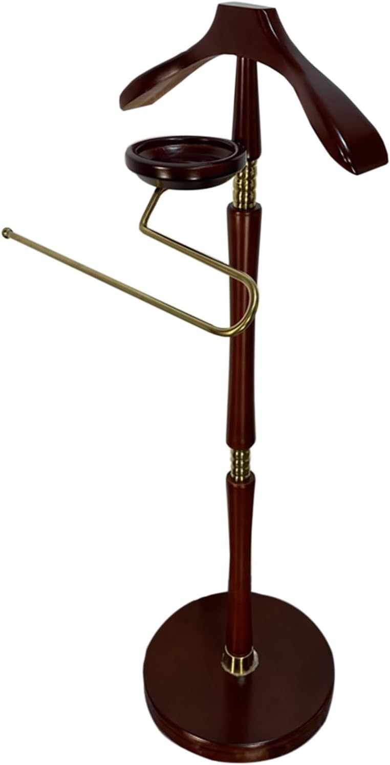 Modern Wooden Butler Valet Stand for Men - Stylish Suit Hanger with Trouser Bar & Tie/Belt Tray - Ideal for Walk-in Wardrobe Hotel Rooms & Office Hallways,Style-2