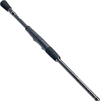 Lews Custom Lite Spinning Fishing Rod, HM85 Graphite Rod, Stainless Steel Guides with Titanium Oxide Inserts, Split-Grip Handle, Black