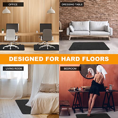Haull 2 Pcs Office Chair Mat For Hardwood Floors 48"X36" Anti Slip Desk Chair Mat Easy Clean Floor Mats Gaming Home Computer Mat Office Rugs For Rolling Chairs Floor Protector, Dark Grey #TOP5