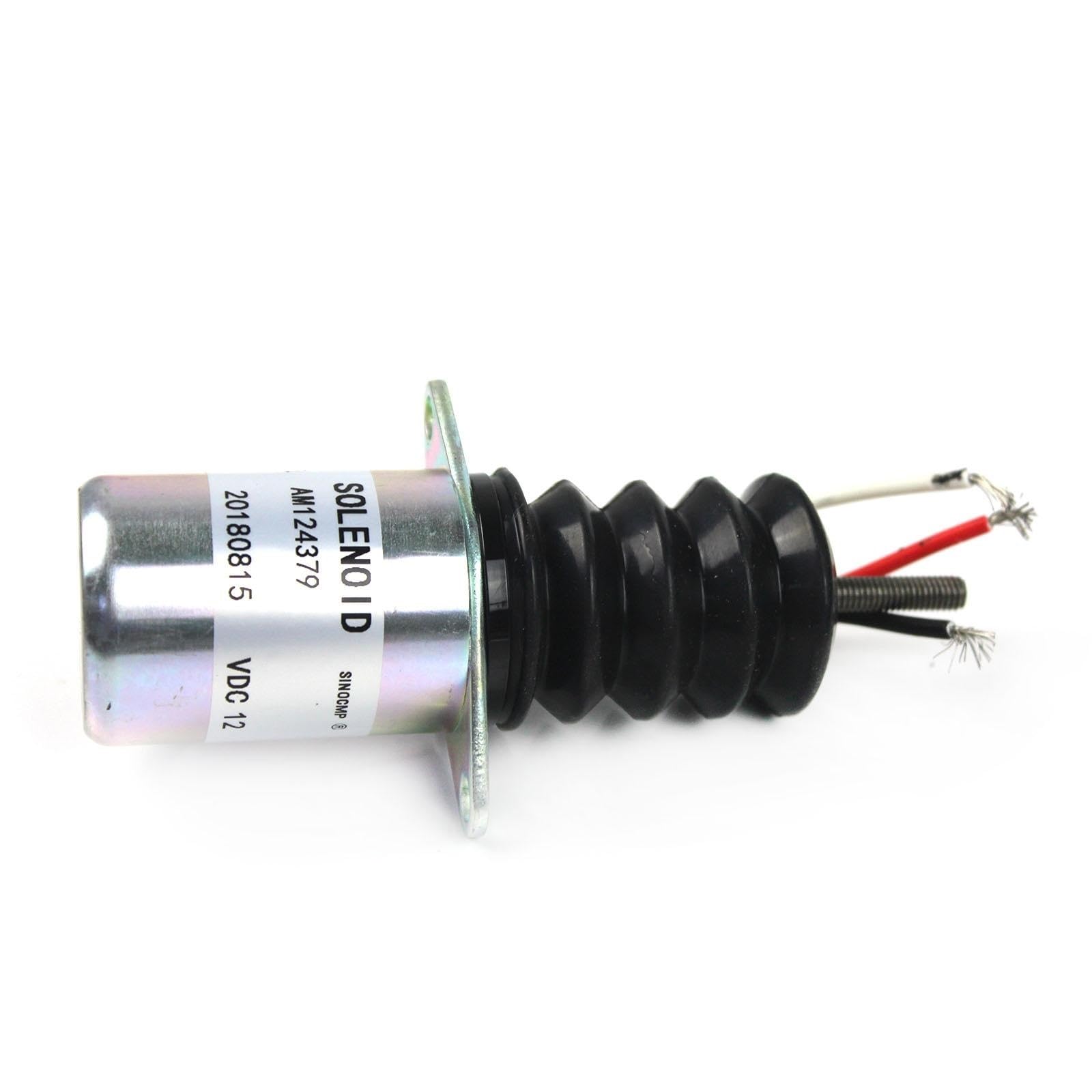 Solenoide de corte de combustible Solenoide de corte de combustible de 12 V AM124379 AM103337, compatible con cortacésped John Deere 415, 455, F915, F925 y F935.
