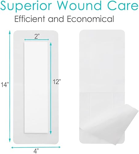 Miniatura 4 de Apósito adhesivo extra largo, para isla, 20 unidades, 4 x 14 pulgadas, reemplazo de rodilla, vendajes de gasa para heridas, transpirables, con