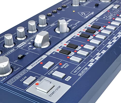 Behringer TD-3-BU Analoger Bass-Line-Synthesizer mit VCO, VCF, 16-Stufen-Sequenzer, Distortion-Effekten und 16-stimmiger Polykette