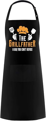 Miniatura 2 de Hyzrz Funny Adjustable Aprons Baker Costume with Pocket Cook Grill BBQ Chef Apron Gifts for Fathers Mothers Day Birthday