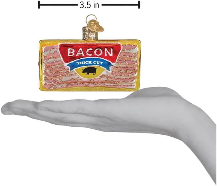 Old World Christmas Pack of Bacon Glass Blown Ornament for Christmas Tree, Handcrafted Holiday Decoration, Food - Breakfast Collection - Image 5