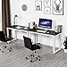 Yaheetech Simple Computer Desk, PC Laptop Writing Study Table, Gaming Computer Table, Workstation Studio Wood Desktop Metal Frame, Modern Home Office Furniture