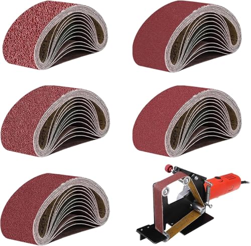 Yuqilin Bande Abrasive 75X533,20 Pièces Ponceuse a Bande Papier de Verre 4 X 80/120/150/240/400 Grains,pour Ponçage et Polissage Accessoire Avec Ponceuse a Bande,Métal,Bois
