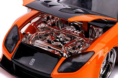 Mazda RX-7 metálico naranja 1:24 puertas abribles miniatura 4