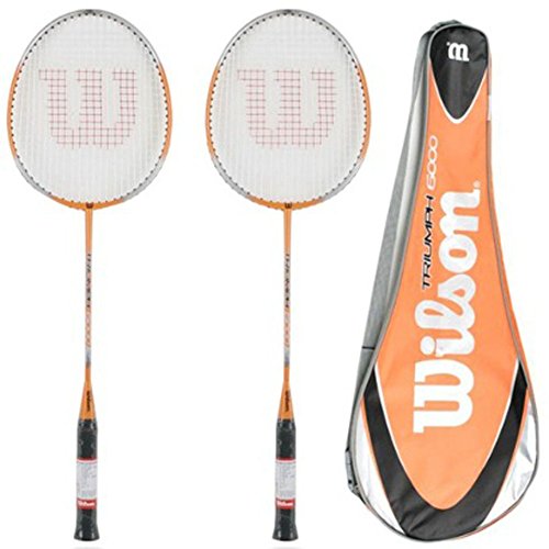 [Wilson] Triumph 6000 Badminton Racket Orange 675Mm 100G Racket 2P + Case 1P For Beginner #TOP28