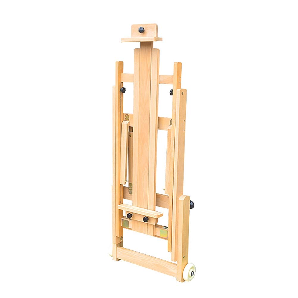 MYUYEE H Frame Studio Easel Adjustable For Painting Drawing Wedding Outdoor Sketching Beechwood Display Exhibition 2 Castor Standing Lying