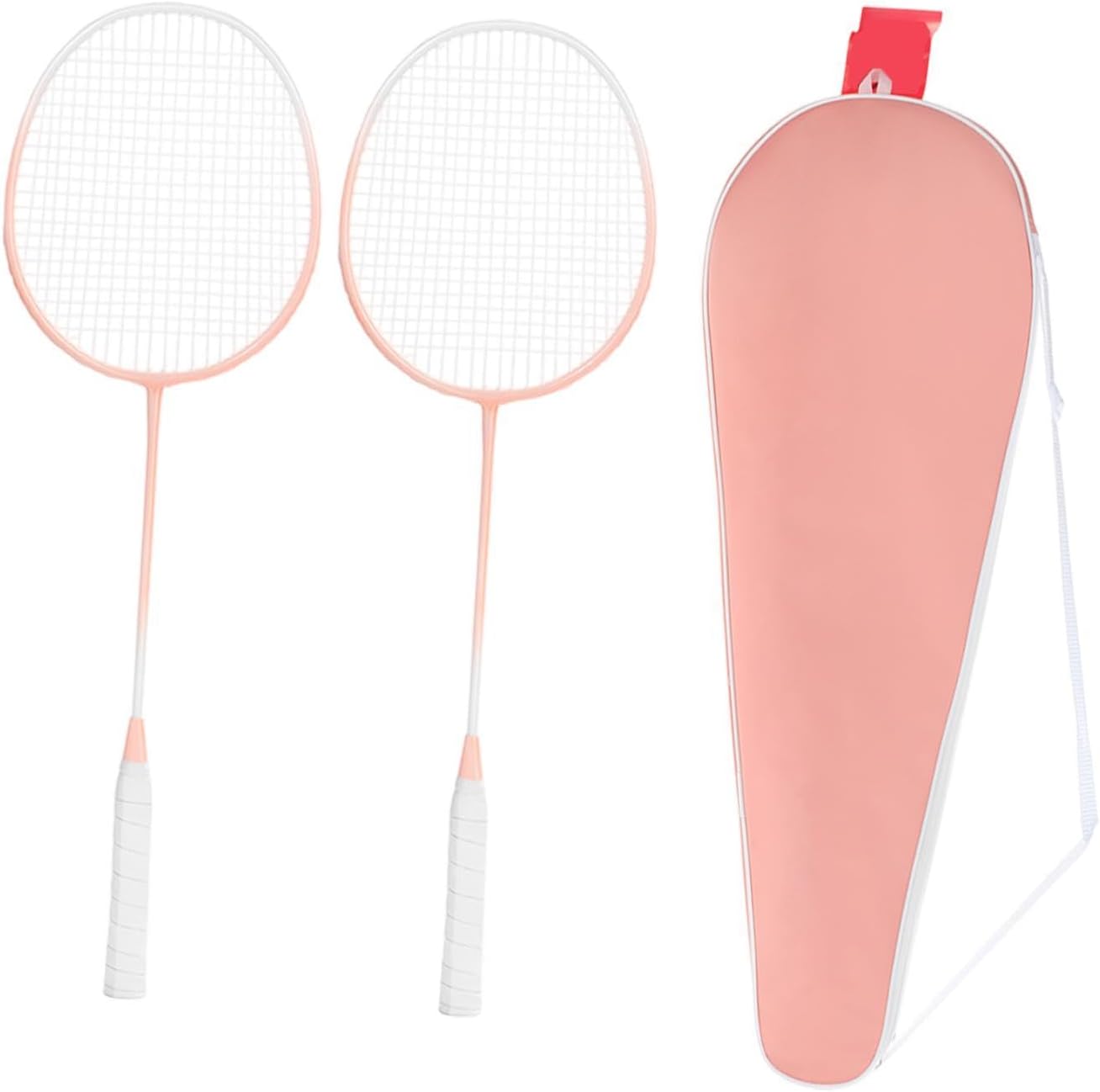 Luminous Badminton Rackets Set Badminton Racquet Non Slip Handle Steel Alloy Beginner Training Game Competition Gear with Bag