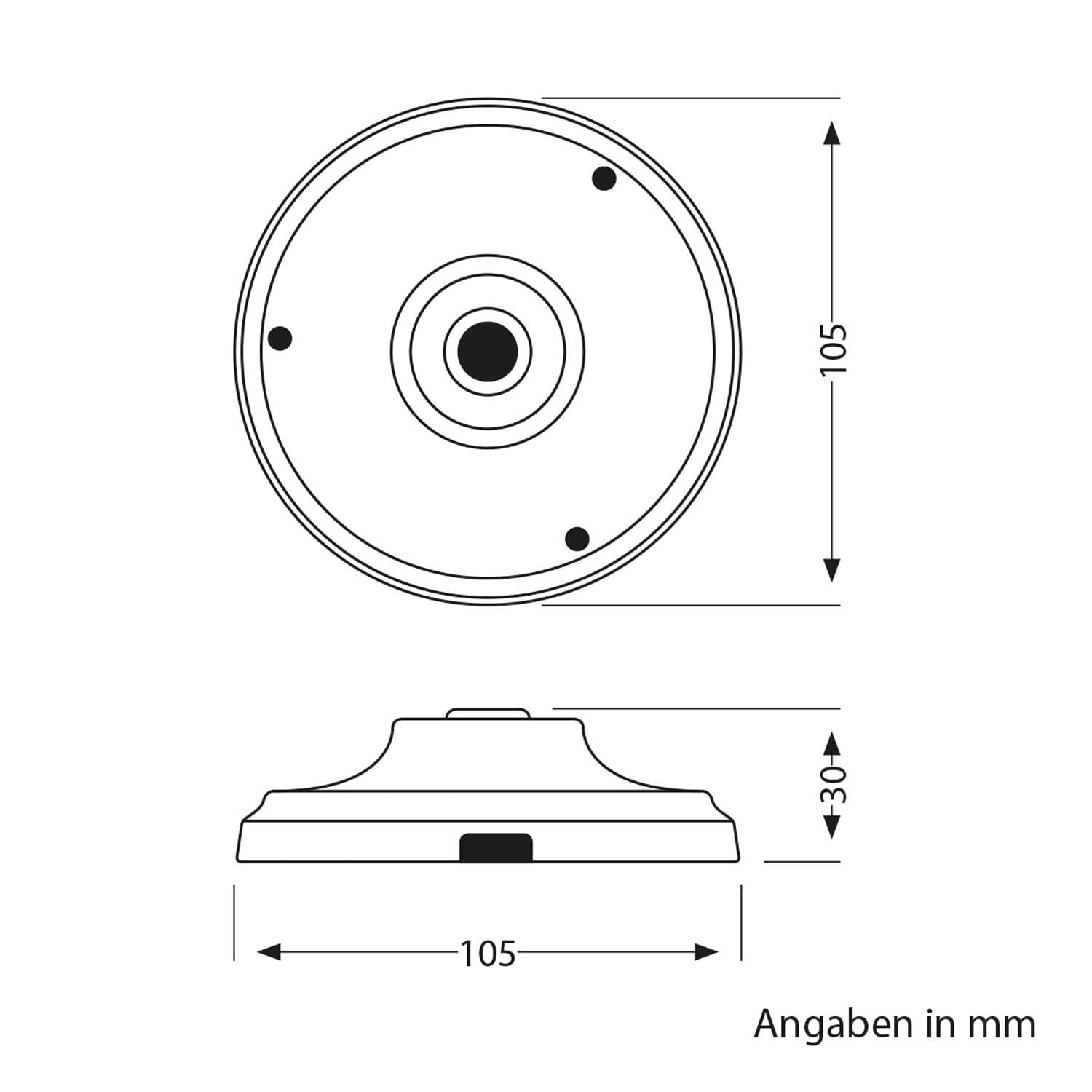 ledscom.de 4x Baldachin, Porzellan, weiß, 105mm Ø