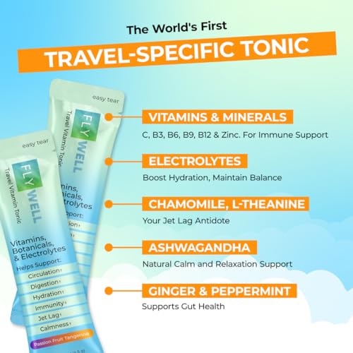 FlyWell Travel Vitamin Tonic Stick Packs