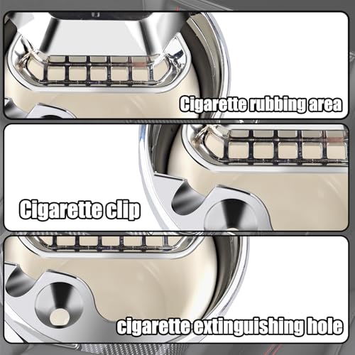 Image of Car Ashtray Smell Proof with Lid,Smokeless Ashtray for Car cup holder with Carbon Fiber Pattern, Portable Ash Tray Ceramic Inner Wall with LED, Men's Gift for Travel, RV,Outdoor,Home