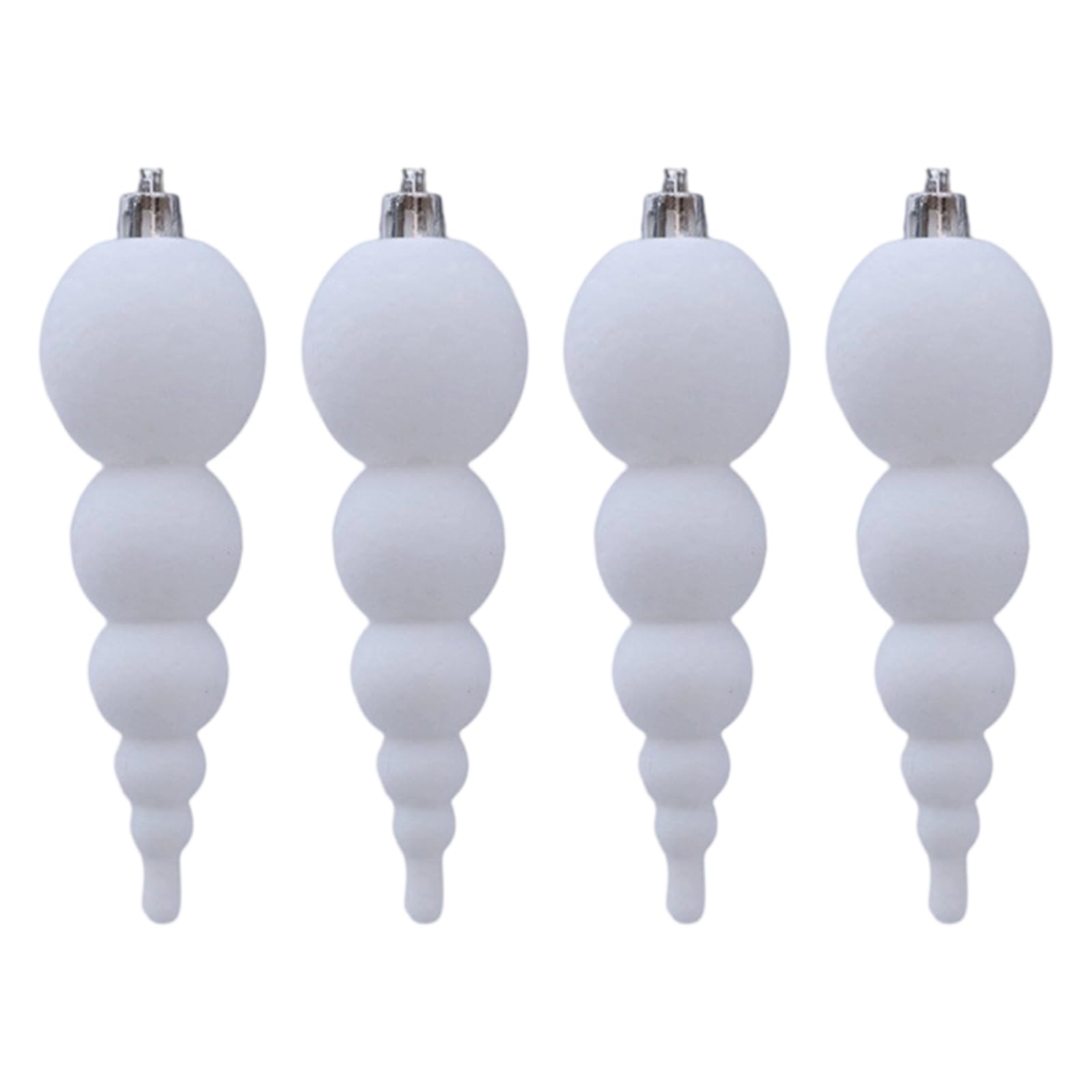 Zbiianxer White 4Pcs Flocking Velvety Christmas Gourd Ornaments Festive Hanging Tree Decorations For Holiday Home Soft Flocking Holiday Hanging Ornaments