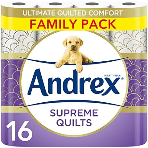 Andrex Supreme Quilts Toilet Tissue, Pack of 16 Cover