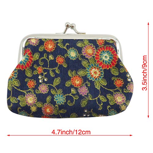 Ouyatoyu 8Pcs Coin Purses Coin Pouches With Clasp Kisslock Women Girl Canvas Classic Exquisite Change Pouch Small Mini Coin Wallet #TOP2