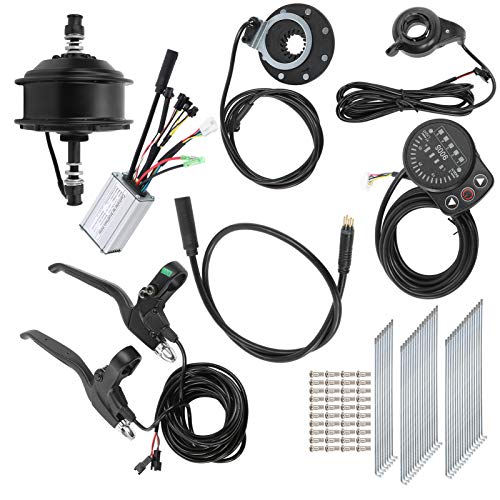 Alomejor Kit Motore 36V 250W Kit conversione Bici elettrica Motore con Display KT 900S per Ruota 24 Pollici 12G(Fly Posteriore)